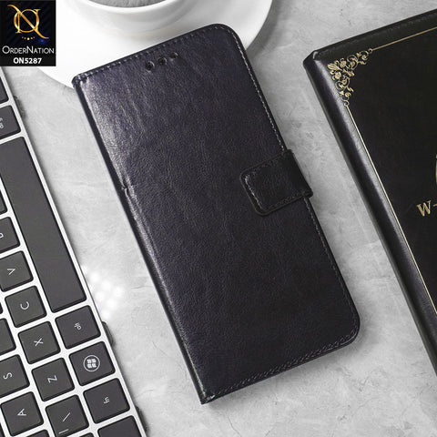 Vivo Y29 4G Cover - Black -  Premium PU Leather Magnetic Flip Book Card Slots Wallet Soft Case