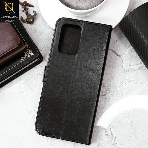 Infinix Note 10 Pro Cover - Black - Premium PU Leather Magnetic Flip Book Card Slots Wallet Soft Case