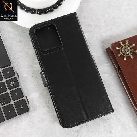 Xiaomi Redmi Note 12 4G Cover - Black -  Premium PU Leather Magnetic Flip Book Card Slots Wallet Soft Case