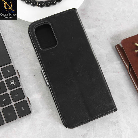 OnePlus 8T Cover - Black -  Premium PU Leather Magnetic Flip Book Card Slots Wallet Soft Case