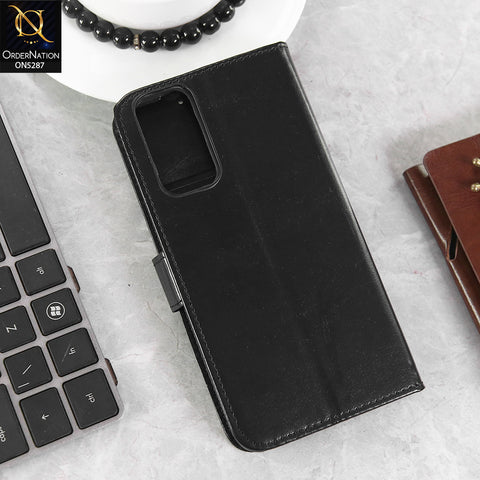 Xiaomi Poco M4 Pro 5G Cover - Black -  Premium PU Leather Magnetic Flip Book Card Slots Wallet Soft Case
