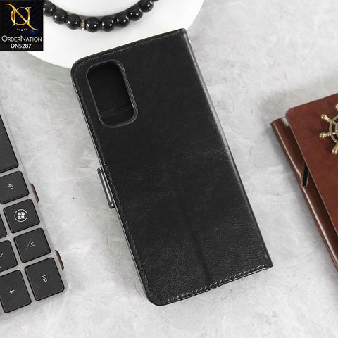 Samsung Galaxy S20 Cover - Black -  Premium PU Leather Magnetic Flip Book Card Slots Wallet Soft Case