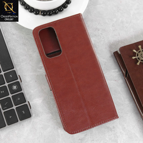 Samsung Galaxy A05s Cover - Brown -  Premium PU Leather Magnetic Flip Book Card Slots Wallet Soft Case