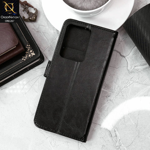 Vivo S16e Cover - Black - Premium PU Leather Magnetic Flip Book Card Slots Wallet Soft Case