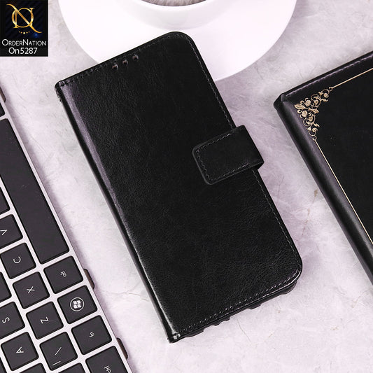 Vivo V20 Cover - Black - Premium PU Leather Magnetic Flip Book Card Slots Wallet Soft Case