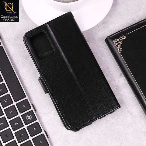 Vivo V20 Cover - Black - Premium PU Leather Magnetic Flip Book Card Slots Wallet Soft Case