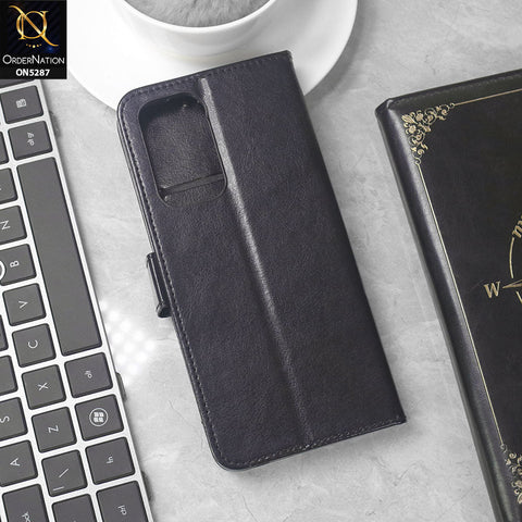 Vivo Y29s Cover - Black -  Premium PU Leather Magnetic Flip Book Card Slots Wallet Soft Case