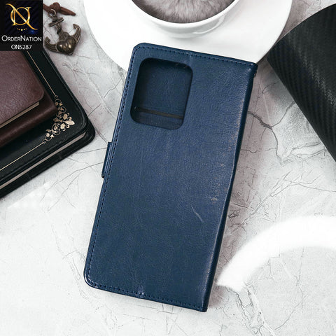 Vivo T1 44W Cover - Blue - Premium PU Leather Magnetic Flip Book Card Slots Wallet Soft Case