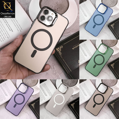 iPhone 11 Pro Cover - Blue - Luxury Alloy Back Plate Electroplating Camera Ring Magnetic Magsafe Soft Borders Matte Shiny Protective Case