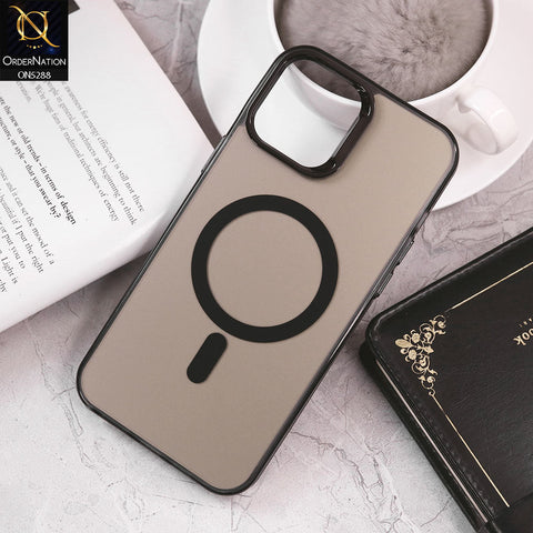 iPhone 11 Cover - Black - Luxury Alloy Back Plate Electroplating Camera Ring Magnetic Magsafe Soft Borders Matte Shiny Protective Case