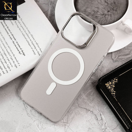 iPhone 14 Pro Cover - Natural Titanium - Luxury Alloy Back Plate Electroplating Camera Ring Magnetic Magsafe Soft Borders Matte Shiny Protective Case