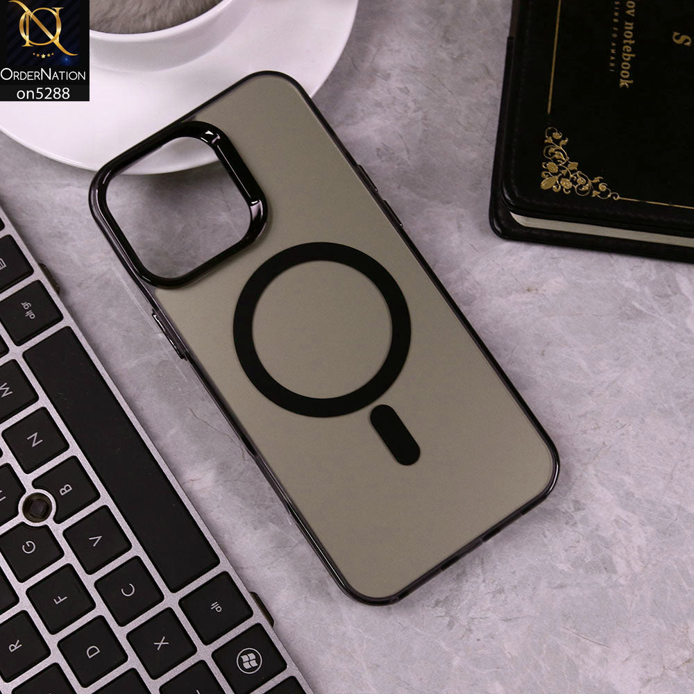IPhone 16 Pro Max Cover - Black - Luxury Alloy Back Plate Electroplating Camera Ring Magnetic Magsafe Soft Borders Matte Shiny Protective Case