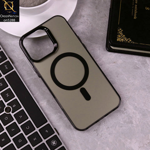 IPhone 16 Pro Max Cover - Black - Luxury Alloy Back Plate Electroplating Camera Ring Magnetic Magsafe Soft Borders Matte Shiny Protective Case