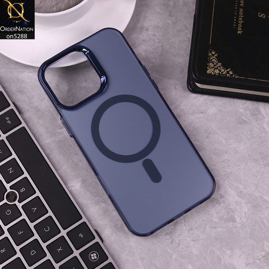 IPhone 16 Pro Max Cover - Blue - Luxury Alloy Back Plate Electroplating Camera Ring Magnetic Magsafe Soft Borders Matte Shiny Protective Case