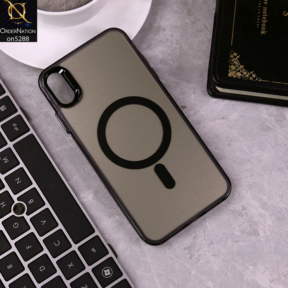 iPhone XS / X Cover - Black - Luxury Alloy Back Plate Electroplating Camera Ring Magnetic Magsafe Soft Borders Matte Shiny Protective Case