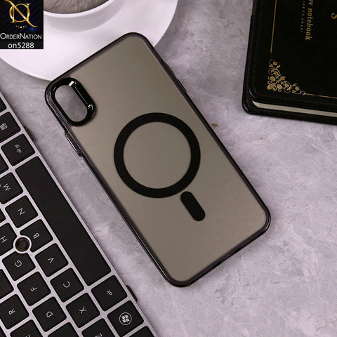iPhone XS / X Cover - Black - Luxury Alloy Back Plate Electroplating Camera Ring Magnetic Magsafe Soft Borders Matte Shiny Protective Case
