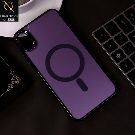 IPhone XS Max Cover - Purple - Luxury Alloy Back Plate Electroplating Camera Ring Magnetic Magsafe Soft Borders Matte Shiny Protective Case
