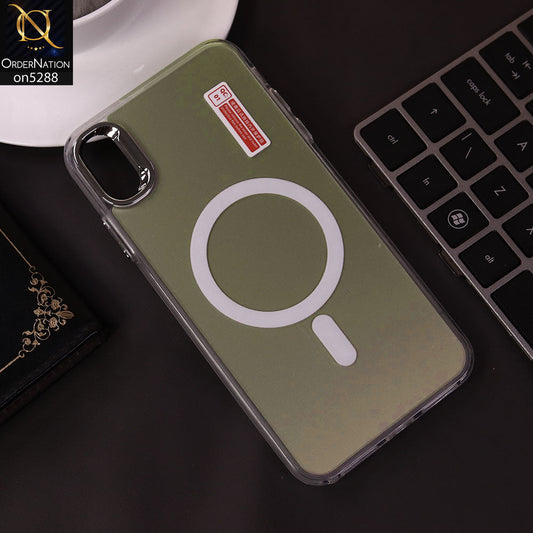 IPhone XS Max Cover - White - Luxury Alloy Back Plate Electroplating Camera Ring Magnetic Magsafe Soft Borders Matte Shiny Protective Case