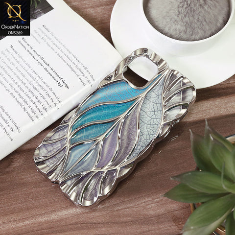 iPhone 11 Cover - Sea Green - Luxury 3D Colorful Maple Leaf Electroplatiang Wavy Soft Border Case