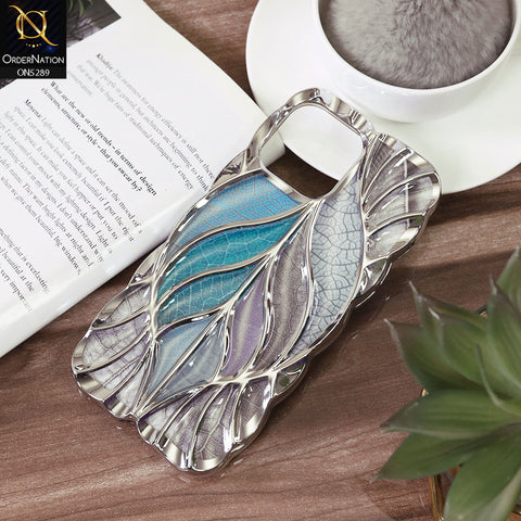 iPhone 16 Pro Max Cover - Sea Green - Luxury 3D Colorful Maple Leaf Electroplatiang Wavy Soft Border Case