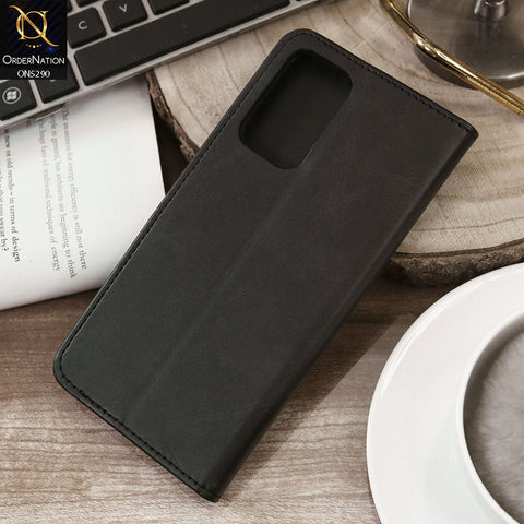 Oppo K10 Cover - Black - Premium Business Series Magnetic Leather Wallet Flip book Card Slots Soft Case