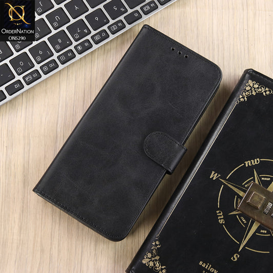 iPhone 16 Cover - Black - Premium Business Series Magnetic Leather Wallet Flip book Card Slots Soft Case