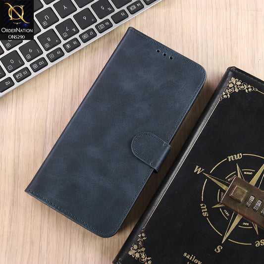 Samsung Galaxy S24 FE Cover - Blue - Premium Business Series Magnetic Leather Wallet Flip book Card Slots Soft Case