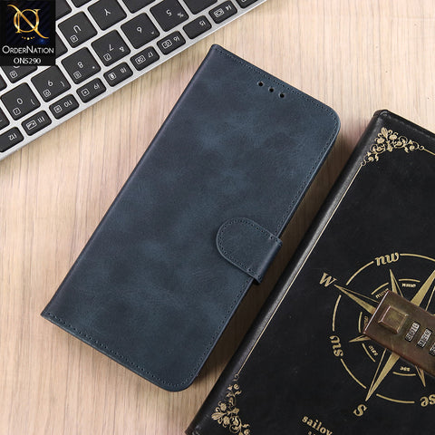 Samsung Galaxy S24 FE Cover - Blue - Premium Business Series Magnetic Leather Wallet Flip book Card Slots Soft Case