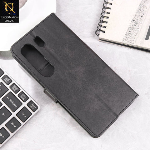 Tecno Camon 40 Pro Cover - Black - Premium Business Series Magnetic Leather Wallet Flip book Card Slots Soft Case