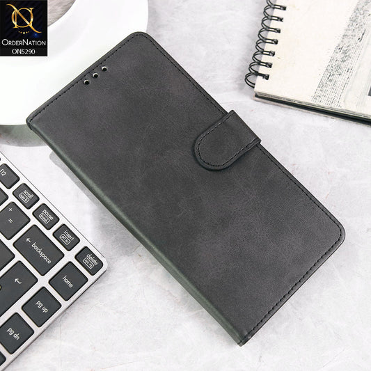 Tecno Camon 40 Cover - Black - Premium Business Series Magnetic Leather Wallet Flip book Card Slots Soft Case