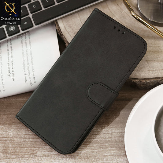 OnePlus 7T Pro Cover - Black - Premium Business Series Magnetic Leather Wallet Flip book Card Slots Soft Case