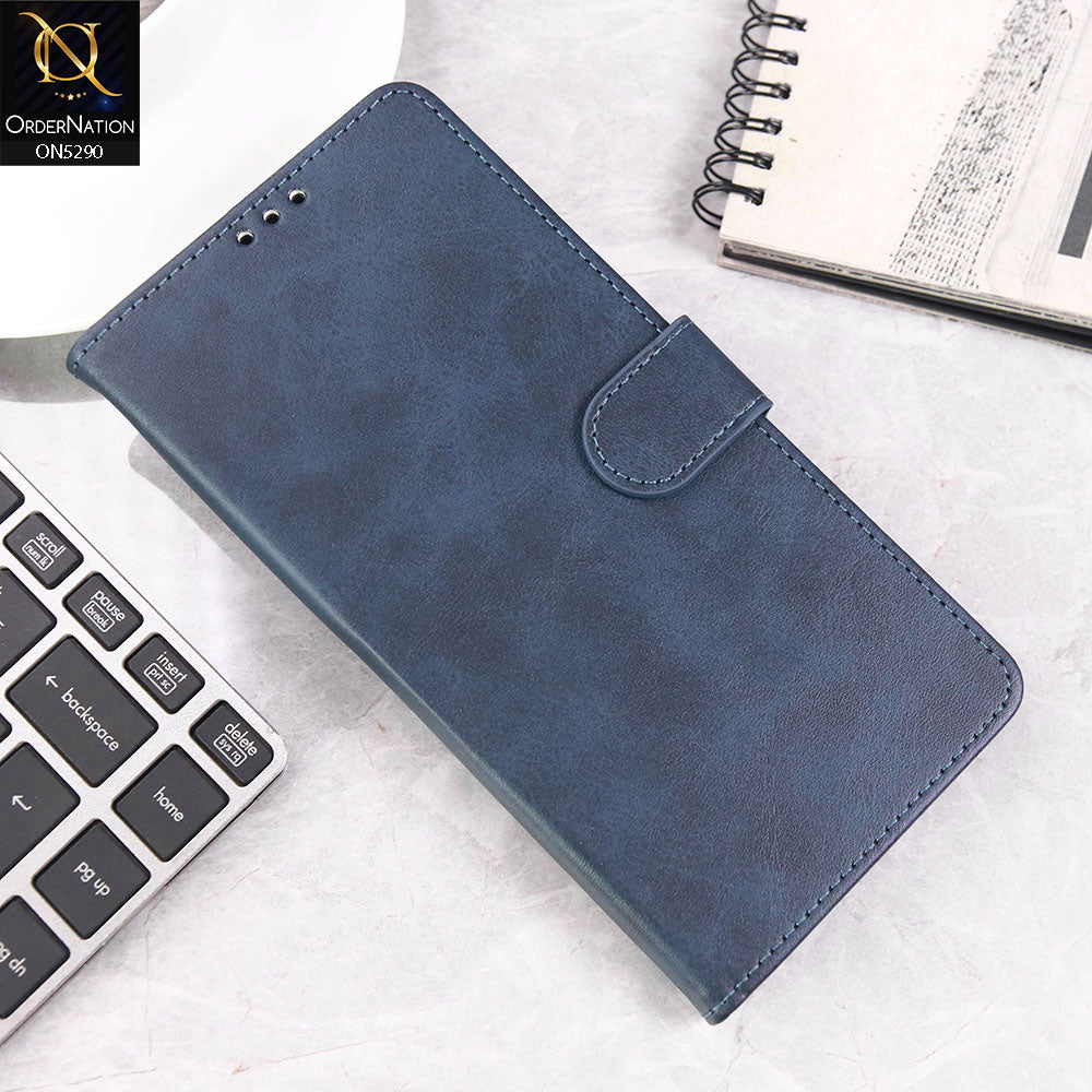 Vivo V50 Cover - Blue - Premium Business Series Magnetic Leather Wallet Flip book Card Slots Soft Case