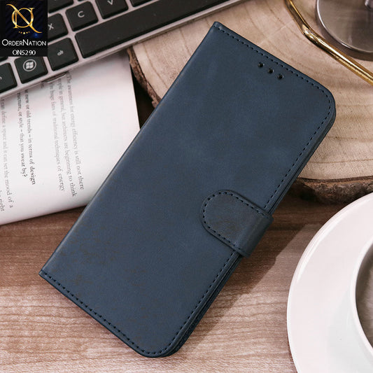 Infinix Zero 40 4G Cover - Blue - Premium Business Series Magnetic Leather Wallet Flip book Card Slots Soft Case