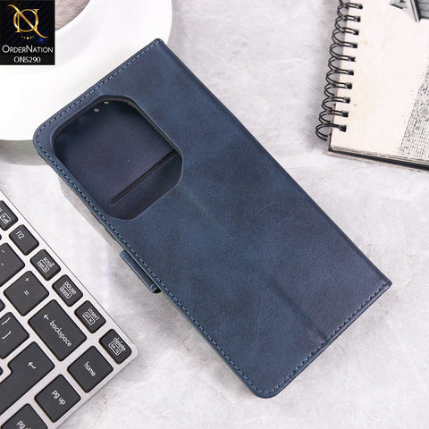 Infinix Note 50 Pro 4G Cover - Blue - Premium Business Series Magnetic Leather Wallet Flip book Card Slots Soft Case