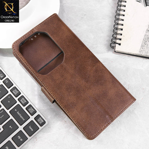 Infinix Note 50 Pro 4G Cover - Dark Brown - Premium Business Series Magnetic Leather Wallet Flip book Card Slots Soft Case