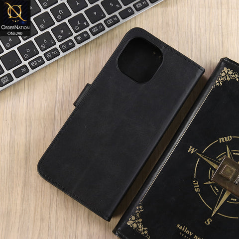 iPhone 16 Pro Cover - Black - Premium Business Series Magnetic Leather Wallet Flip book Card Slots Soft Case