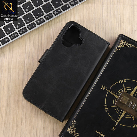 iPhone 17 Cover - Black - Premium Business Series Magnetic Leather Wallet Flip book Card Slots Soft Case