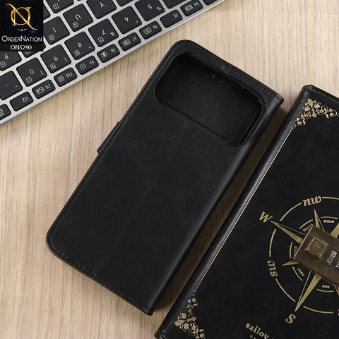 iPhone 17 Pro Max Cover - Black - Premium Business Series Magnetic Leather Wallet Flip book Card Slots Soft Case