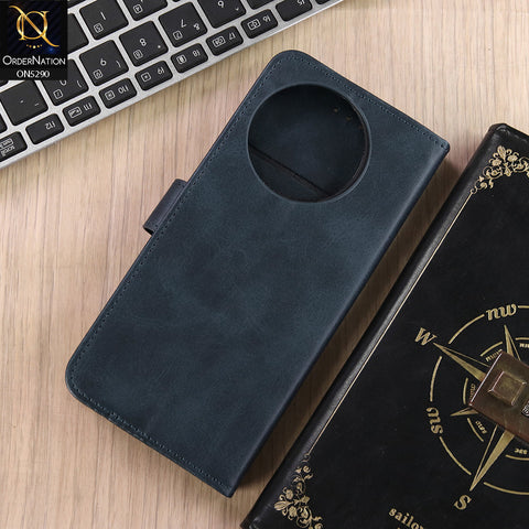 OnePlus 11 Cover - Blue - Premium Business Series Magnetic Leather Wallet Flip book Card Slots Soft Case