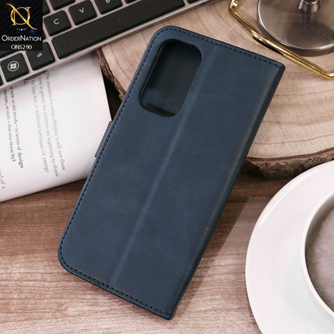 OnePlus 9 Cover - Blue - Premium Business Series Magnetic Leather Wallet Flip book Card Slots Soft Case