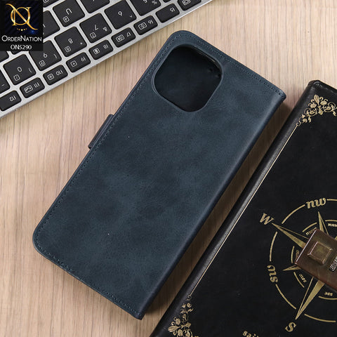 Oppo A6 Pro 5G Cover - Blue - Premium Business Series Magnetic Leather Wallet Flip book Card Slots Soft Case
