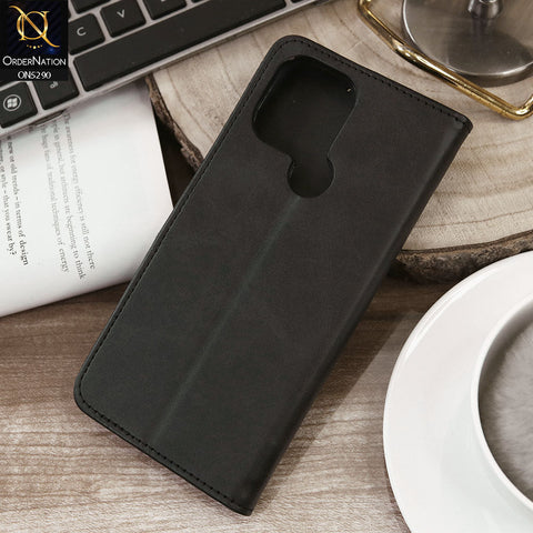 Xiaomi Redmi A1 Plus Cover - Black - Premium Business Series Magnetic Leather Wallet Flip book Card Slots Soft Case