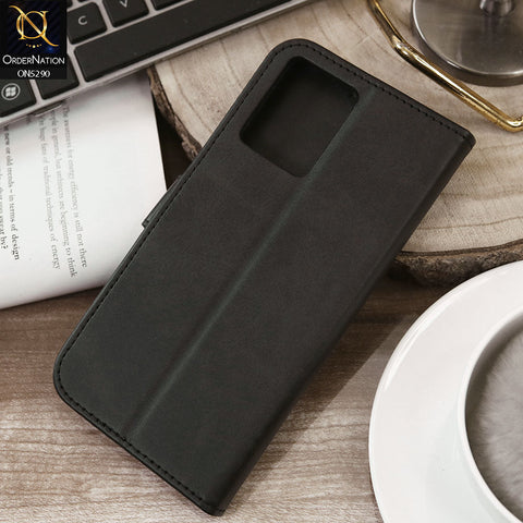 Oppo Reno 7 4G Cover - Black - Premium Business Series Magnetic Leather Wallet Flip book Card Slots Soft Case