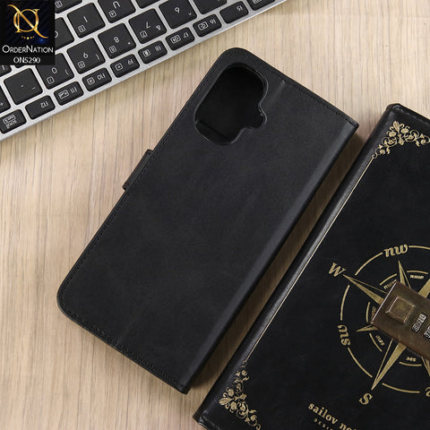Infinix Smart 10 Cover - Black - Premium Business Series Magnetic Leather Wallet Flip book Card Slots Soft Case