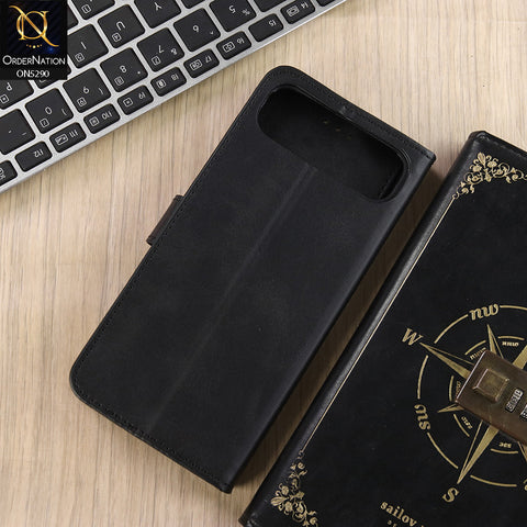 Infinix Smart 10 Plus Cover - Black - Premium Business Series Magnetic Leather Wallet Flip book Card Slots Soft Case