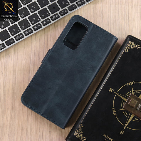Vivo V23e 5G Cover - Blue - Premium Business Series Magnetic Leather Wallet Flip book Card Slots Soft Case