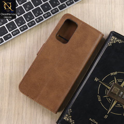 Vivo S10e Cover - Light Brown - Premium Business Series Magnetic Leather Wallet Flip book Card Slots Soft Case