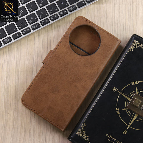 Vivo V30e Cover - Light Brown - Premium Business Series Magnetic Leather Wallet Flip book Card Slots Soft Case