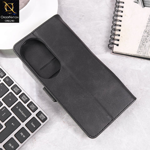 Vivo V50 Cover - Black - Premium Business Series Magnetic Leather Wallet Flip book Card Slots Soft Case