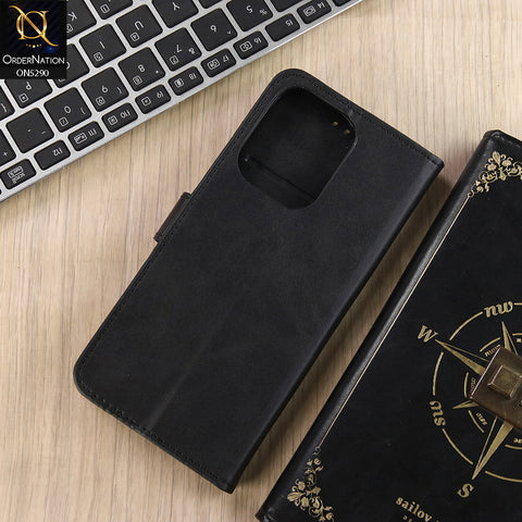 Vivo V60 Cover - Black - Premium Business Series Magnetic Leather Wallet Flip book Card Slots Soft Case
